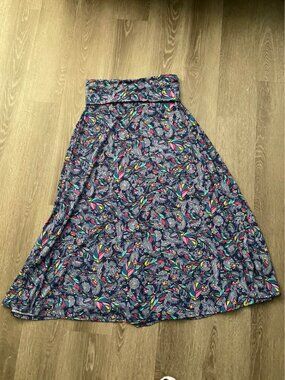 LuLaRoe Maxi Skirt – Size Small | Abstract Feather Print